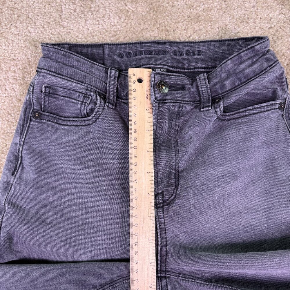 American Eagle Mom Jeans Women's Size 000 Regular Black Denim Stretch F203 - Picture 13 of 16